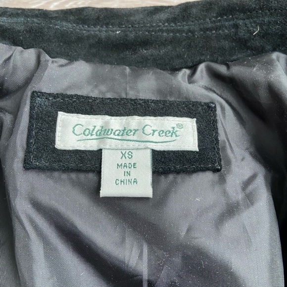 COLDWATER CREEK Black Genuine Leather Suede Jacket - Picture 6 of 7